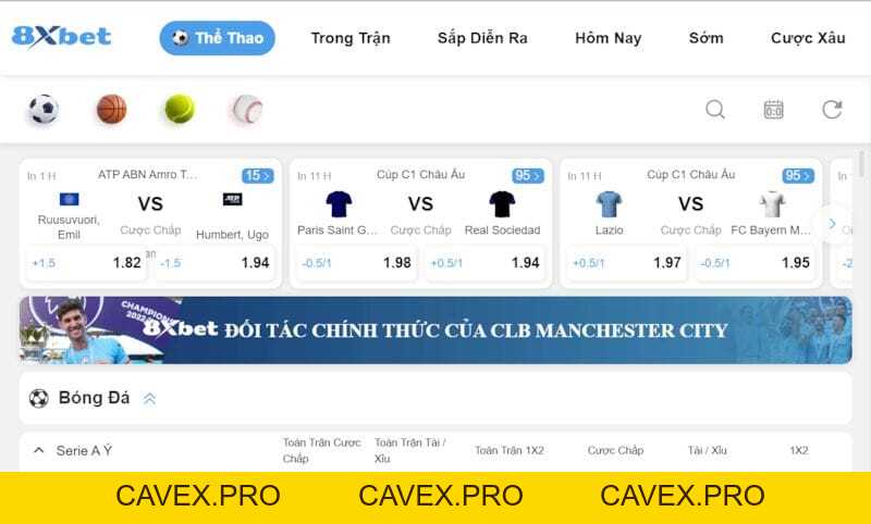 Thể thao 8xbet | Đặt cược thả ga - Nhận về nhiều tiền cực đã - Cavex