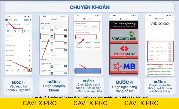 Hướng Dẫn Cách Nạp Tiền 8xbet Cho Thành Viên Mới - Cavex