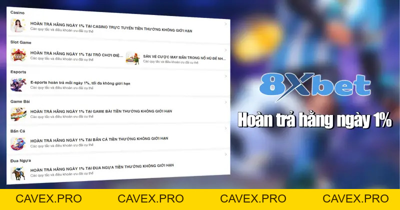 Khuyến mãi 8xbet | Trao thưởng hấp dẫn cho mọi thành viên - Cavex